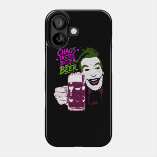 Cesar's Joker 1960's Super Villain Chaos Tastes Better with Beer Distressed Vintage Phone Case