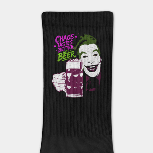 Cesar's Joker 1960's Super Villain Chaos Tastes Better with Beer Distressed Vintage by Joaddo