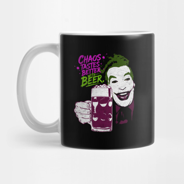 Cesar's Joker 1960's Super Villain Chaos Tastes Better with Beer Distressed Vintage by Joaddo