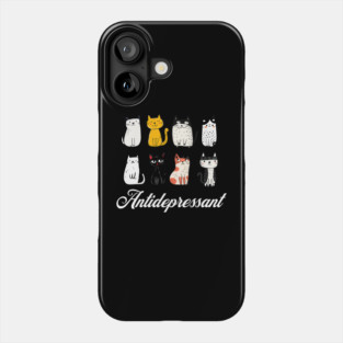 cat funny antidepressant Phone Case