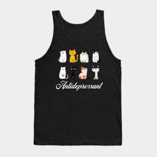 cat funny antidepressant Tank Top