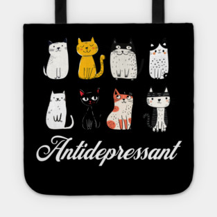 cat funny antidepressant Tote