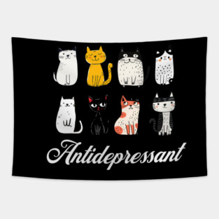cat funny antidepressant Tapestry