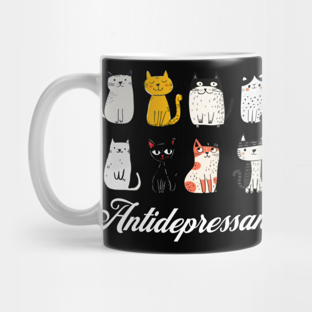 cat funny antidepressant by Pixel Threads 