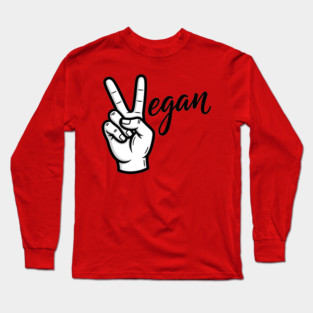 Vegan Vibes Peace Sign Long Sleeve T-Shirt