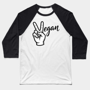Vegan Vibes Peace Sign Baseball T-Shirt