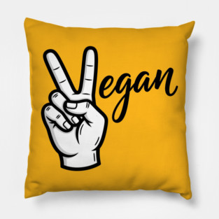 Vegan Vibes Peace Sign Pillow