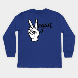 Vegan Vibes Peace Sign Kids Long Sleeve T-Shirt