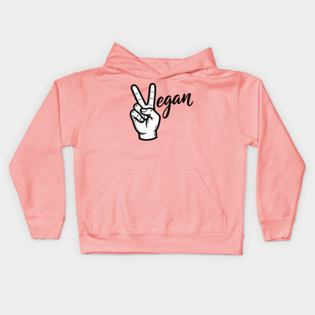 Vegan Vibes Peace Sign Kids Hoodie by enrynz