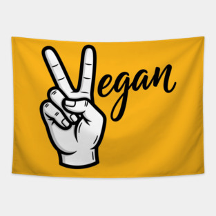 Vegan Vibes Peace Sign Tapestry