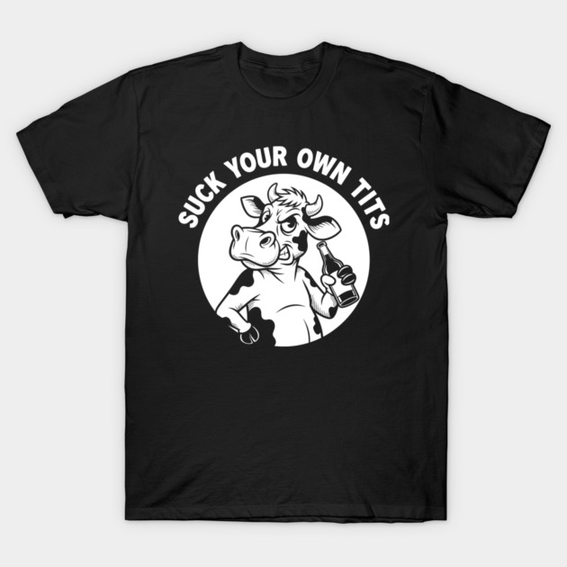 Funny Cow Drinking Beer T-Shirt T-Shirt by enrynz