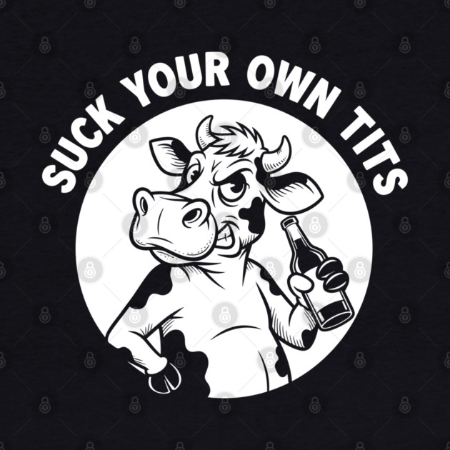 Funny Cow Drinking Beer T-Shirt by enrynz