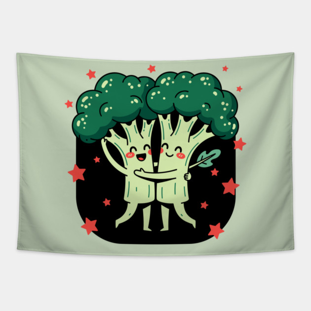 Broccoli Love Duo Tapestry by enrynz