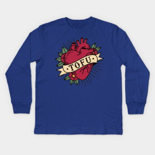Tofu Lovers' Heart Kids Long Sleeve T-Shirt