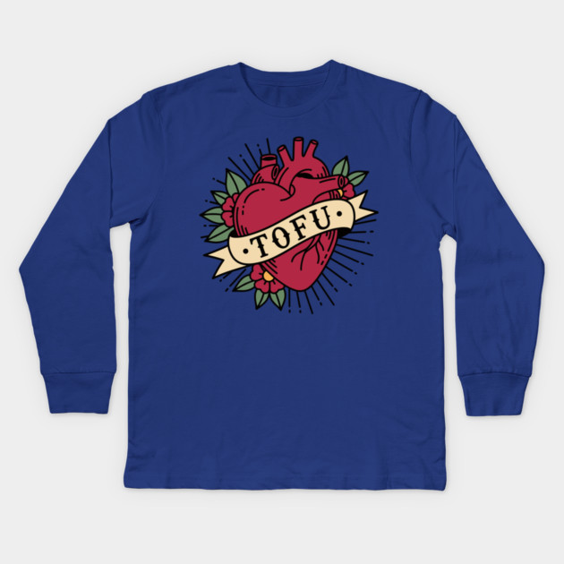 Tofu Lovers' Heart Kids Long Sleeve T-Shirt by enrynz