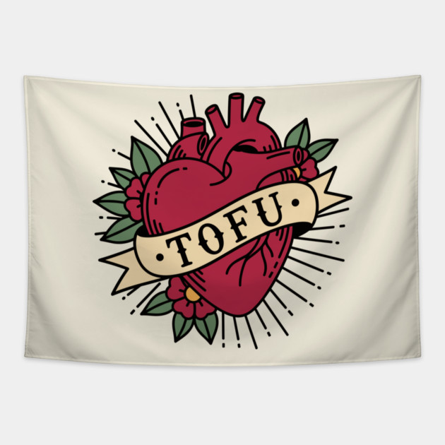 Tofu Lovers' Heart Tapestry by enrynz