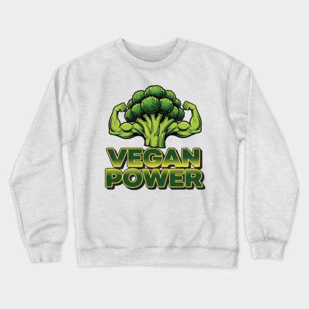 Vegan Power Broccoli Strength Crewneck Sweatshirt by enrynz