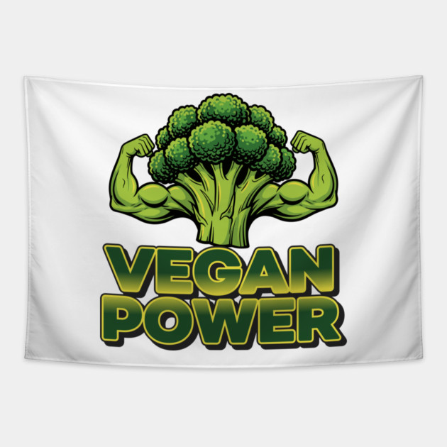 Vegan Power Broccoli Strength Tapestry by enrynz