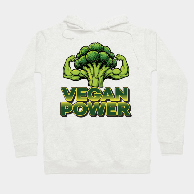 Vegan Power Broccoli Strength Hoodie by enrynz