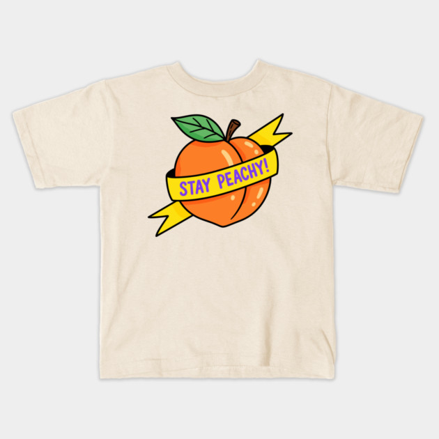 Stay Peachy Kids T-Shirt by enrynz