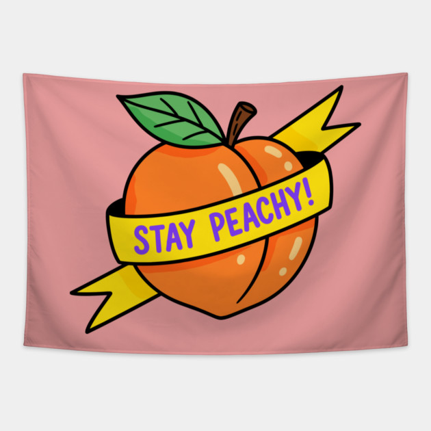 Stay Peachy Tapestry by enrynz