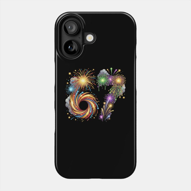 67 Colorful Fireworks Celebration for New Year's Eve Phone Case by Creatifly Graphic Tees