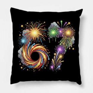 67 Colorful Fireworks Celebration for New Year's Eve Pillow