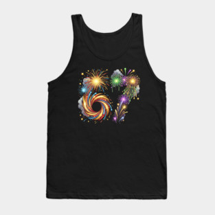 67 Colorful Fireworks Celebration for New Year's Eve Tank Top