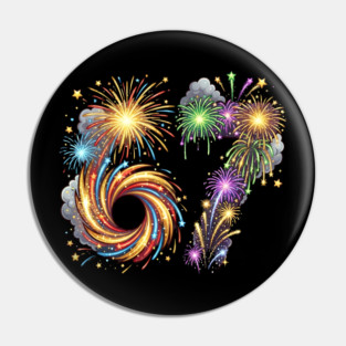 67 Colorful Fireworks Celebration for New Year's Eve Pin