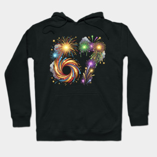 67 Colorful Fireworks Celebration for New Year's Eve Hoodie