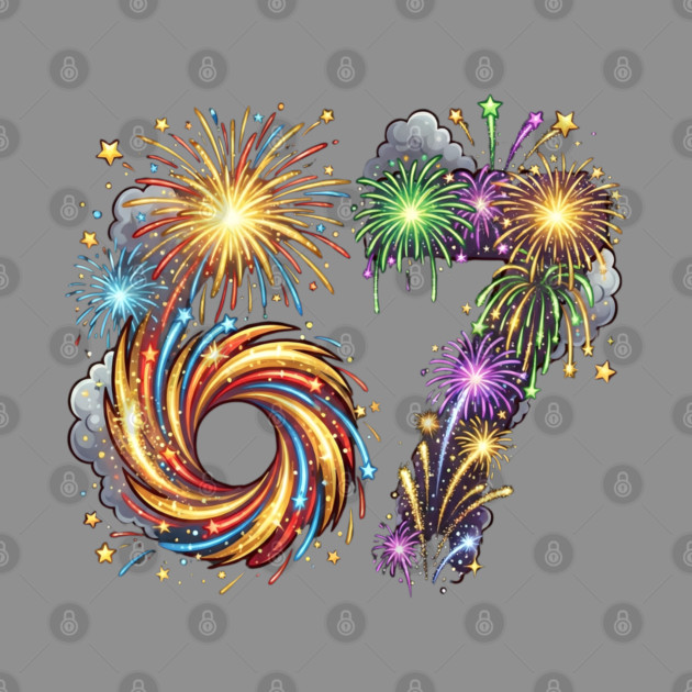 67 Colorful Fireworks Celebration for New Year's Eve by Creatifly Graphic Tees