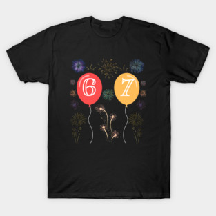 New Year's Eve 67 Balloons and Fireworks Countdown T-Shirt