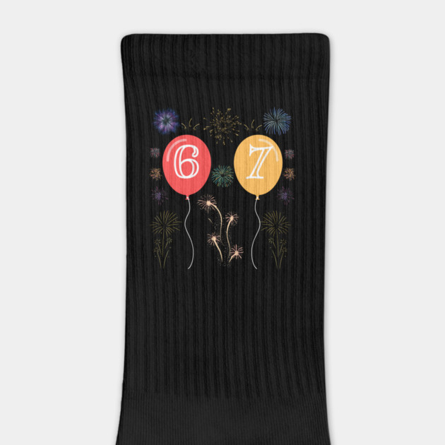 New Year's Eve 67 Balloons and Fireworks Countdown by Creatifly Graphic Tees
