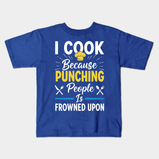 Cooking Not Punching Kids T-Shirt by enrynz