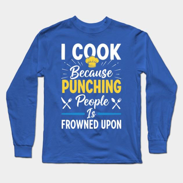 Cooking Not Punching Long Sleeve T-Shirt by enrynz