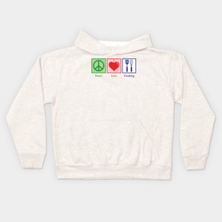 Peace, Love, Cooking Kids Hoodie