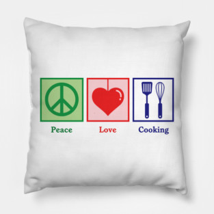 Peace, Love, Cooking Pillow