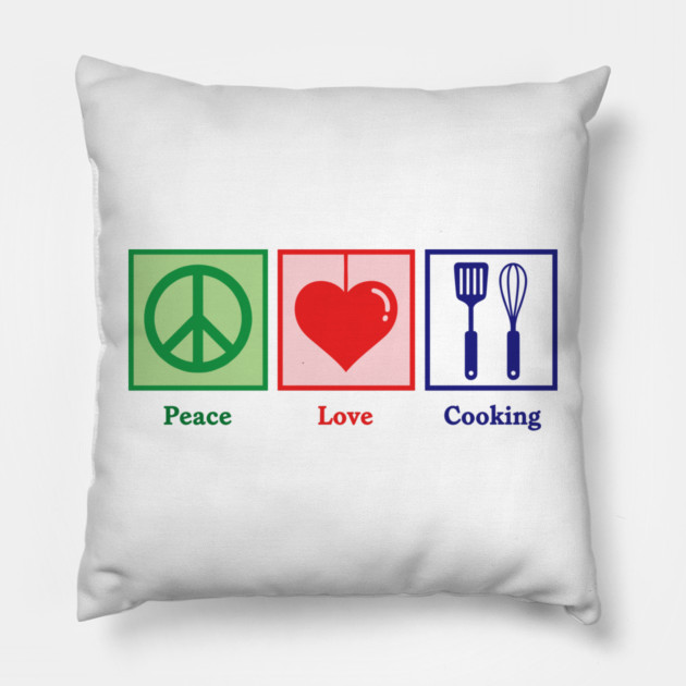 Peace, Love, Cooking Pillow by enrynz