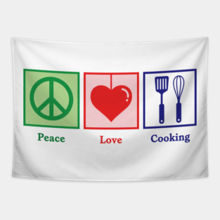 Peace, Love, Cooking Tapestry