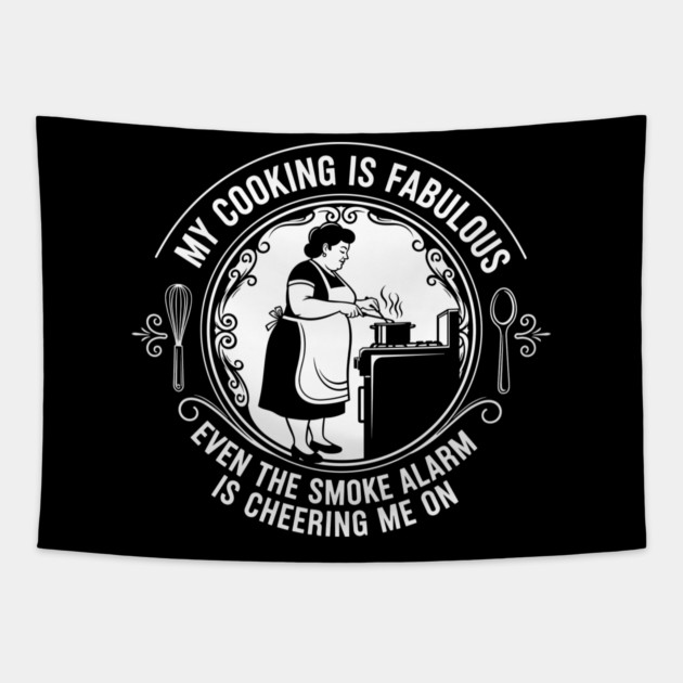 Sassy Cooking Humor Tapestry by enrynz