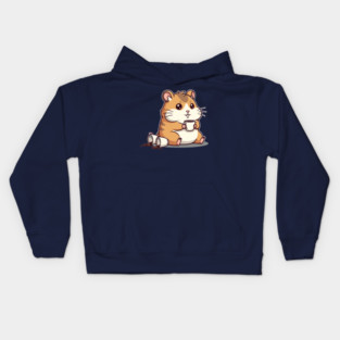Hamster's Coffee Chaos Kids Hoodie