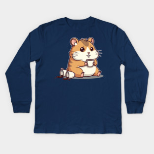 Hamster's Coffee Chaos Kids Long Sleeve T-Shirt
