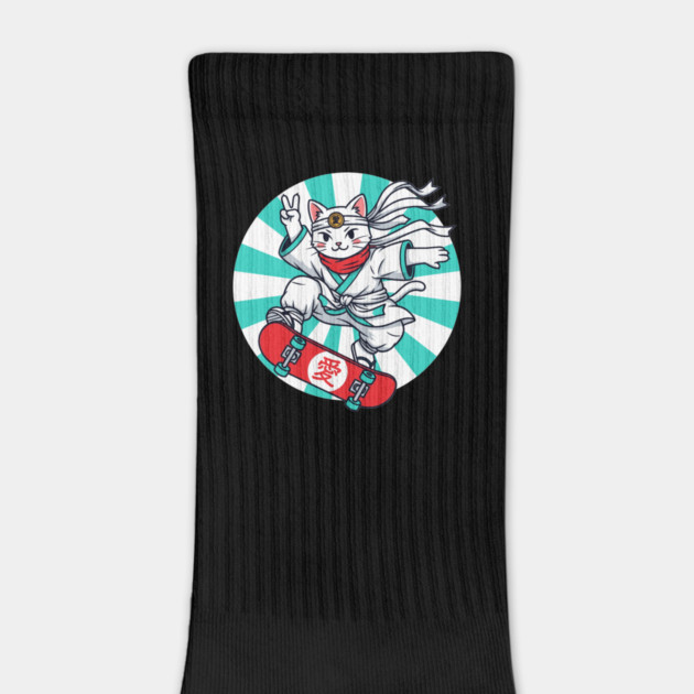 Skateboarding Ninja Cat by enrynz