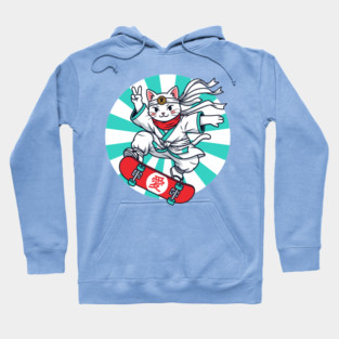 Skateboarding Ninja Cat Hoodie
