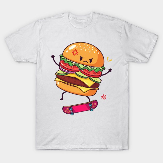 Furious Skateboard Burger T-Shirt by enrynz