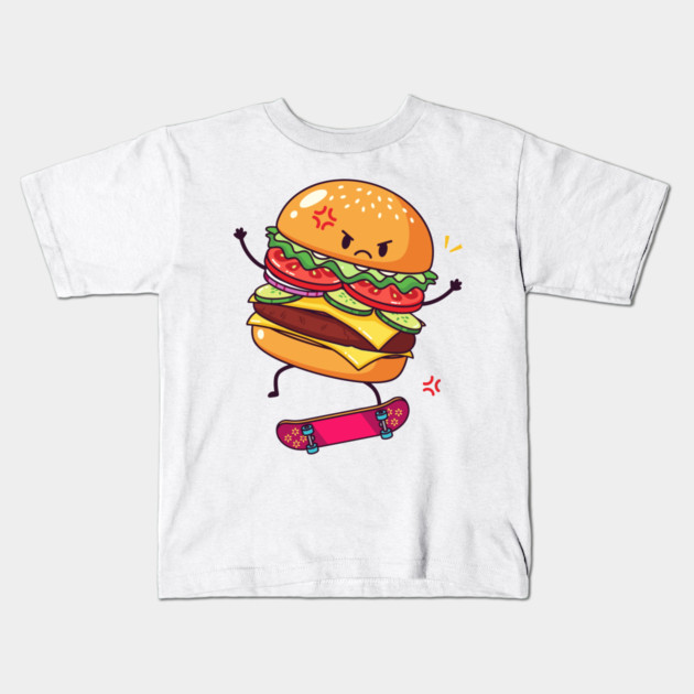 Furious Skateboard Burger Kids T-Shirt by enrynz