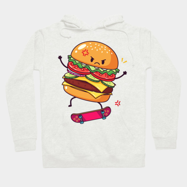 Furious Skateboard Burger Hoodie by enrynz