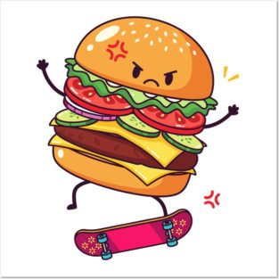 Furious Skateboard Burger Posters and Art