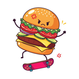 Furious Skateboard Burger T-Shirt