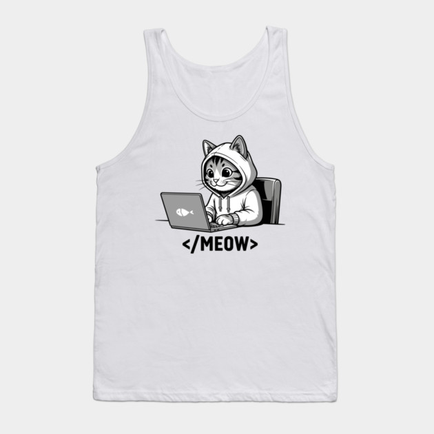 Coding Cat </Meow> Tank Top by enrynz